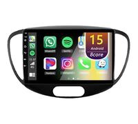 Autoradio Android per Hyundai I10 2007-2013 Carplay e Android Auto schermo touch HD da 9'' autoradio GPS WiFi Navigazione per auto Radio Bluetooth Sat Nav GPS (8Core (6+128GB))