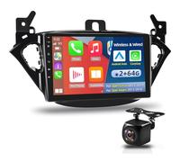 Autoradio Android per Opel Corsa 2015-2019 / Opel Adam 2013-2016 con Carplay e Android Auto wireless, schermo touchscreen da 9 pollici, WiFi, GPS, SWC, Mirror Link + telecamera di backup AHD [2 + 64G]