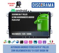 AUTORADIO ANDROID STEREO AUTO 9" POLLICI 2DIN VOLKSWAGEN GOLF 5 6 SEAT SKODA VW