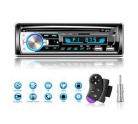 Autoradio Bluetooth vivavoce, Lifelf Radio stereo 4 x 65W 1 ricevitore radio per auto DIN con lettore MP3 Telecomando WMA FM, due porte USB, supporto iOS, Android (Non ha RDS/CD)