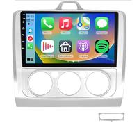 Autoradio Car Schermo tattile Android 14 2 Din per Ford Focus Exi MT 2 3 Mk2/Mk3 2004-2011 CarPlay Android Auto, schermo touch da 9 pollici, navigatore GPS, WiFi BT, FM/RDS, SWC, Rearvi(S8, argento)