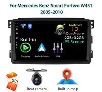 Autoradio Car Stereo GPS Navi Android 14 Per Mercedes Benz Smart Fortwo W451