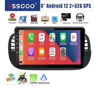 Autoradio Carplay Per FIAT 500 2007-15 9" Android 12 2+32G GPS Navi WIFI RDS USB