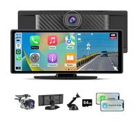 AUTORADIO CESTOVET 4K SchermoTouchScreen Display Wireless CarPlay Android Auto Navigatore GPS Doppia Telecamera