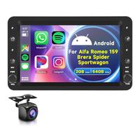Autoradio da 7"per Alfa Romeo 159 2004-2011 Brera Spider Sportwagon | Comandi al volante stereo wireless Carplay Navigazione GPS WiFi Mirror Link Bluetooth FM/RDS/EQ/SWC Telecamera posteriore