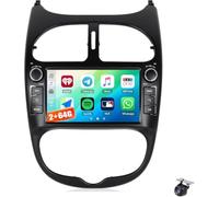 Autoradio da 7 pollici per Peugeot 206 Citroen C2 con touchscreen Android 15, compatibile con Android 15, CarPlay wireless, Android Auto, navigazione GPS, WiFi, Bluetooth, FM, comandi al volante