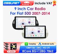Autoradio da 9 pollici Android 12 per FIAT 500 2007-2015 Audio Stereo GPS Multimedia Player DSP WIFI Bluetooth CarPlay 4G-LTE