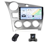 Autoradio Double Din,per Toyota Matrix 2 E140 2008-2014 con Wireless Carplay Android Auto 9 pollici Touch Screen Autoradio con telecamera di backup Controllo del volante Navigazione GPS (X2)