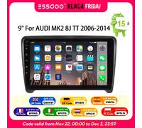 Autoradio ESSGOO Android 15 64G per Audi TT MK2 8J 2006-2014 Carplay Apple Senza Fili Android Auto GPS Navigazione FM RDS WIFI Bluetooth Comandi al Volante Schermo Touch 9 pollici Lettore Multimediale