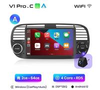 Autoradio Fiat 500 2007-2015 2G+64GB CarPlay-AndroidAuto + Retrocamera