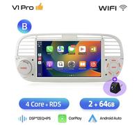 Autoradio Fiat 500 2007-2015 2G+64GB CarPlay-AndroidAuto Wireless + Retrocamera