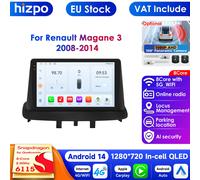 Autoradio GPS Android 14 da 9 pollici per Renault Megane 3 Fluence 2008-2014 Lettore multimediale DSP Carplay 8G 128G Stereo No 2din DVD frame without screen