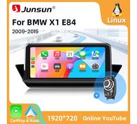 Autoradio Junsun con sistema Linux, Wireless Carplay e Android Auto per BMW X1 E84 2009-2015 CIC iDrive, unità principale touchscreen, lettore multimediale con YouTube online, navigatore GPS, sistemi