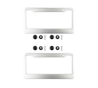 Autoradio Mascherina Telaio Adattatore Cornice for targa in lega di alluminio, colore rosso, supporto for targa auto, cornice for foto for targhe auto(Silver pairs (with accessories))