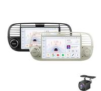 Autoradio per Fi-at 500 2007-2015 Android 14 Wireless Carplay Android Auto 7" Touch Screen Stereo con GPS Navi BT DSP FM/RDS WiFi RDS Mirror Link Canbus Telecamera posteriore(Size:P1,Color:bianco)