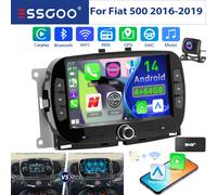 Autoradio Per Fiat 500 2016-2019 7" 4+64GB Carplay Android 14 Navi GPS Bluetooth