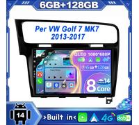 Autoradio Per VW Golf 7 MK7 2013-2017 Navi CarPlay Android 14 GPS DAB+HDMI 4G BT