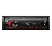Autoradio Pioneer MVH-S120UI 1 DIN con RDS, rossa, profondità di installazione ridotta, USB per MP3, WMA, WAV, FLAC, ingresso AUX, supporto Android, controllo iPhone, compatibile con app ARC