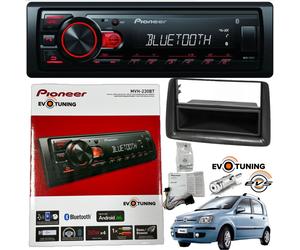 Autoradio Pioneer Mvh230BT Bluetooth 50Wx4+Kit Montaggio Fiat Panda 169 dal 2003