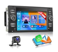 Autoradio Podofo per Ford Transit Focus C-max S-max Galaxy Fusion Fiesta Mondeo Kuga con IOS Carplay Android Auto 2+64G Android 15 7'' Autoradio Supporta DAB+ con GPS/EQ/WLAN+Telecamera Posteriore AHD