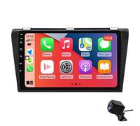 Autoradio Radio ZGYBDH per Maz-da 3 2004-2009, Doppio DIN 9 pollici HD Touchscreen Autoradio Wireless Carplay Android Auto GPS WiFi Bluetooth Specchietto retrovisore Linkm, Comandi al volante.