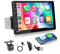 Autoradio singolo DIN con CarPlay, Rimoody touch screen da 9 pollici con Bluetooth radio FM Android Mirror Link TF/USB/AUX ingresso lettore multimediale + telecamera di backup