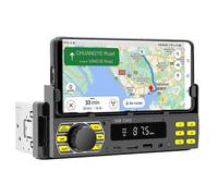 Autoradio stereo 1DIN con telecomando, Bluetooth digitale, autoradio musicale stereo 12V, lettore MP3 con USB/SD/AUX-IN, supporto per cellulare e app.