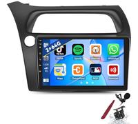 Autoradio stereo GPS per Honda Civic 2006-2010 Carplay Android Auto 9" Touch Screen Bluetooth Autoradio stereo GPS Navigazione per auto Radio Bluetooth Sat Nav GPS Sat Nav FM HD Camera, K2 Pro Plus