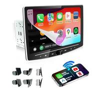 Autoradio wireless a doppio DIN da 10 pollici, Apple CarPlay e Android Auto, QLED Floating Touchscreen Radio con YouTube, Netflix, TikTok, navigazione Bluetooth, suono potente da 240 W, memoria da 32