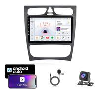 Autoradio ZCRKEJI Android 15 Doppio DIN per Be-nz W209 Nero 2002-2005 con Bluetooth Navigazione GPS WiFi Radio FM USB/SWC/Plug and Play Supporto Carplay e Android HM605 4 Core Wifi 4+64GB