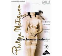 Autoreggente donna Matignon velata opaca, balza elastica in pizzo art Oro 15