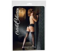 Calze Autoreggenti Cottelli con Motivo a Giglio e Righe Verticali (Nero)