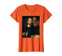 Autoritratto con la Morte Che Suona Il Violino Arnold Bocklin Maglietta, Donna, Arancio, L