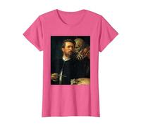 Autoritratto con la Morte Che Suona Il Violino Arnold Bocklin Maglietta, Donna, Rosa mélange, S