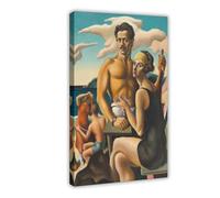 Autoritratto con Rita di Thomas Hart Benton Poster per l'estetica della stanza, poster artistico da parete su tela e cornice 61 x 91,4 cm