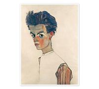 Autoritratto Poster di Egon Schiele 50 x 70 cm Beige Quadri Decorazione per pareti