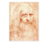 Autoritratto Poster di Leonardo da Vinci 50 x 70 cm Beige Quadri Decorazione per pareti