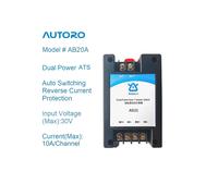 Autoro AB20A Interruttore di trasferimento automatico a doppia alimentazione Ingresso ATS DC5-30V, uscita massima 10 A per canale per sistemi di alimentazione di backup