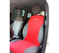 autoSHOP SET FODERA COPRISEDILE SU MISURA PER PANDA 2012-2021 CON SEDILE POSTERIORE INTERO ROSSO LATERALE GRIGIO PERLA