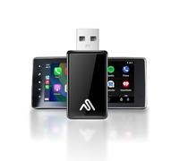 AutoSky Adattatore Wireless CarPlay e Android Auto 2-in-1, Dongle USB Pro Convertitore Cablato in Wireless, WiFi 5GHz, Plug & Play per Auto dal 2016, Design Nero Lucido Compatto, No Lag