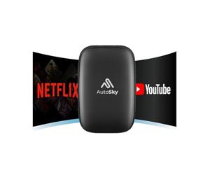 AutoSky Ai Box Lite Air - Streaming on the Go, Netflix e Youtube in auto. Converti il tuo CarPlay cablato in CarPlay wireless o Android Auto. HotSpot richiesto per lo streaming. CarPlay cablato