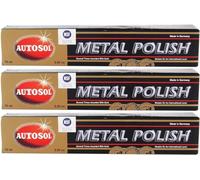 Autosol - Lucidante per carrozzeria auto “Metal Polish”, set da 3 pezzi, 75 ml, per cromature e acciaio