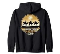 Autostrada Verso la Zona Mangia Divertente Natale Cristiano Felpa con Cappuccio