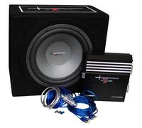 Autostyle Excalibur X.3 Extreme, 30,5 cm Reflex Bass Scatola, Pacchetto Che Contiene Kit Amplificatore 1000 W con Cavo e subwoofer