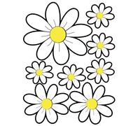 AutoStyle Foglio Adesivi Flowers - Bianco - 24,5x32,5cm
