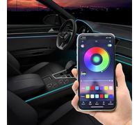 AutoStyle - Illuminazione per interni a LED, multicolore, con controllo tramite app e fibra ottica da 8 metri, 10 pezzi