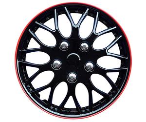 AutoStyle KT970-13 IB + R Set Copricerchio Missouri 13 Ice Nero/Cerchio Rosso, 4 pezzi