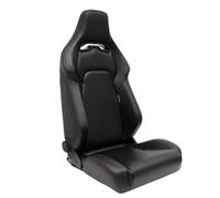 AutoStyle - Seggiolino sportivo "VGR", in pelle sintetica nera + cuciture rosse, schienale reclinabile su due lati, con scivoli, colore: Nero