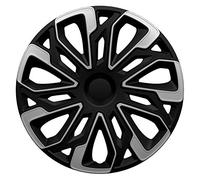 AutoStyle Set di 4 Copricerchi Estoril 15 Pollici Argento/Nero