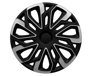 AutoStyle Set di 4 Copricerchi Estoril 15 Pollici Argento/Nero